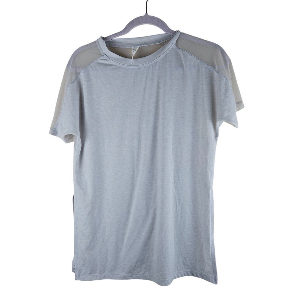 Athleta Wanderlust Hybrid Tee Fog Heather Gray Size XXS